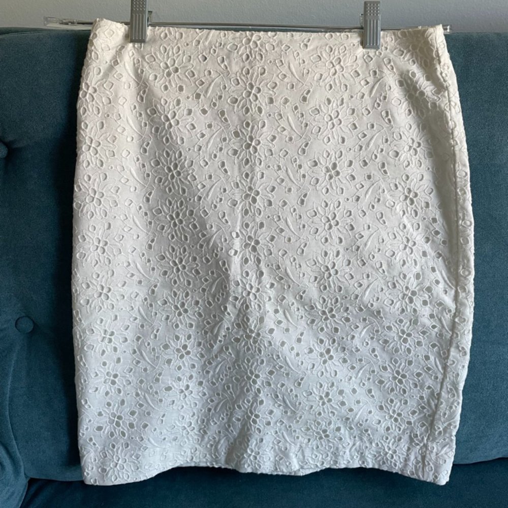 White eyelet pencil skirt - Talbots